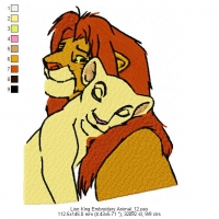 Lion King Embroidery Animal_12